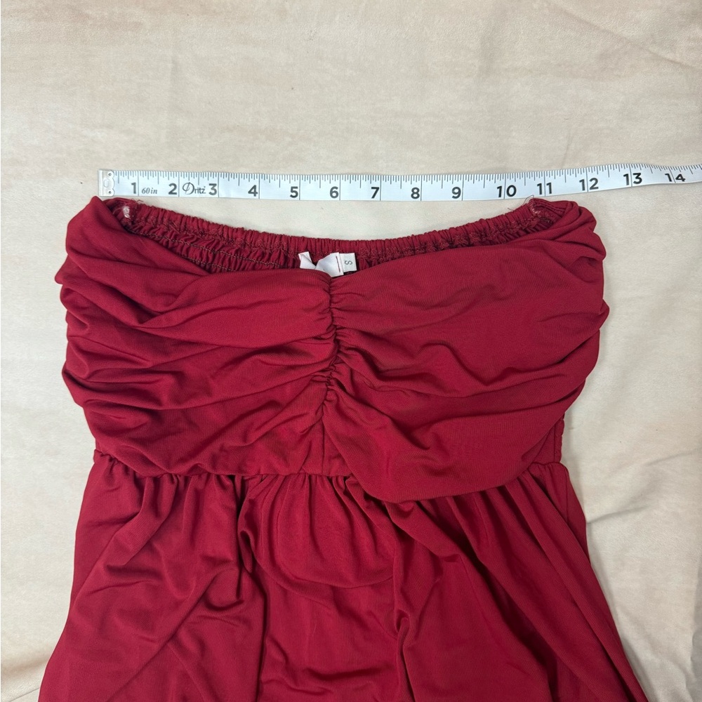 NWT Glory Sunshine Red Strapless dress - Picture 4 of 6